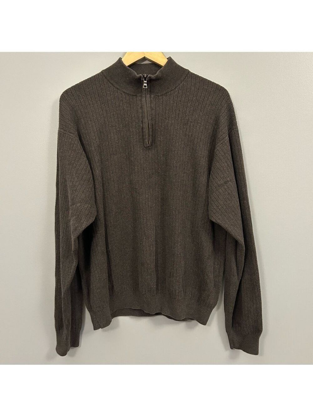 Cutter & Buck Men's Dark Brown Zip-Up Sweater XL